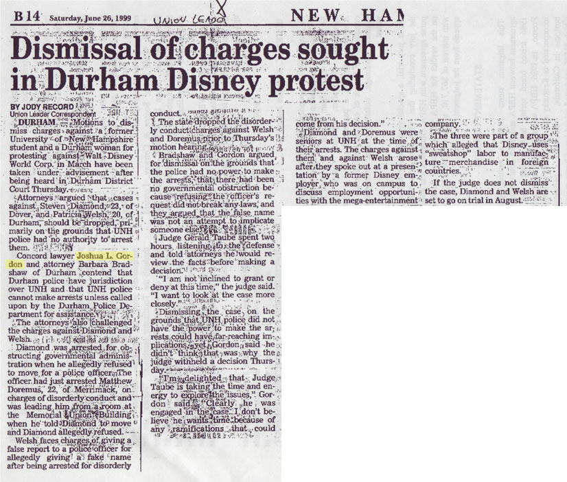Dismissal of charges sought in Durham Disney protest